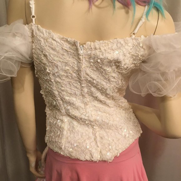 ADORABLE custom vintage  puff sleeve my meoldy corest and necklace set! - Picture 7 of 12